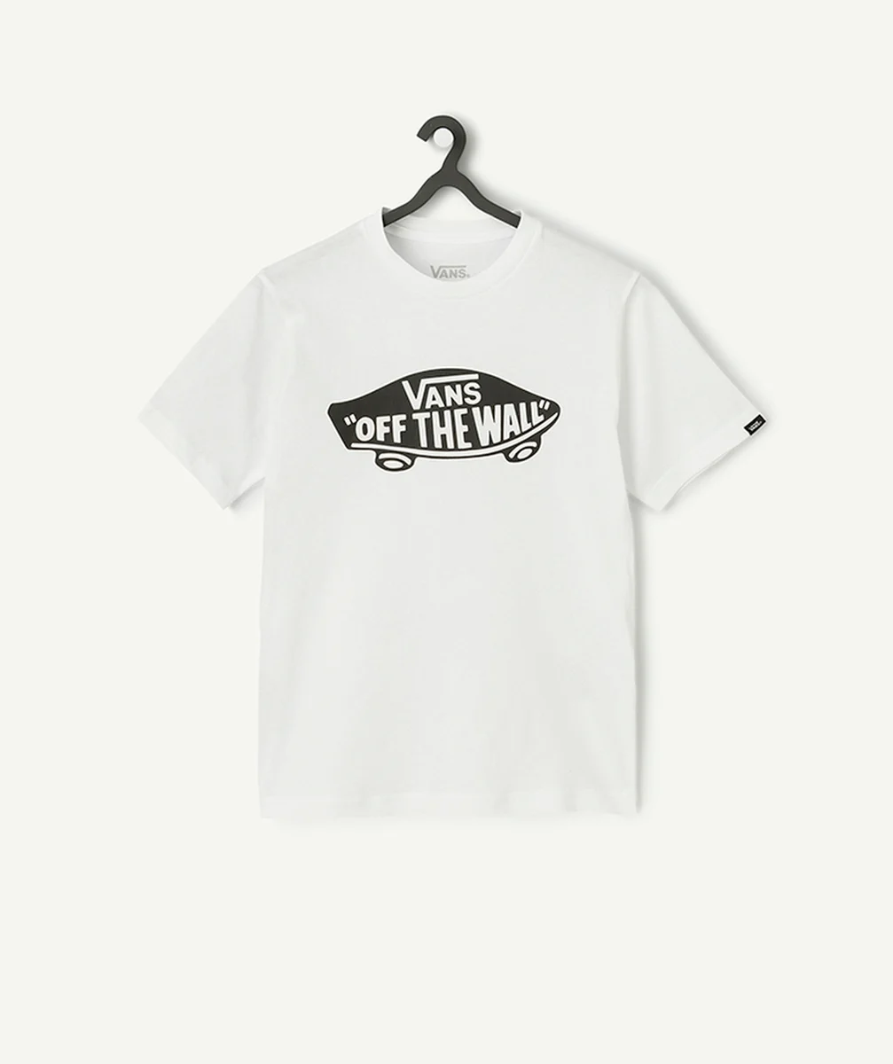 VANST-SHIRT GARÇON EN COTON BLANC SYLE 76 SS AVEC LOGO