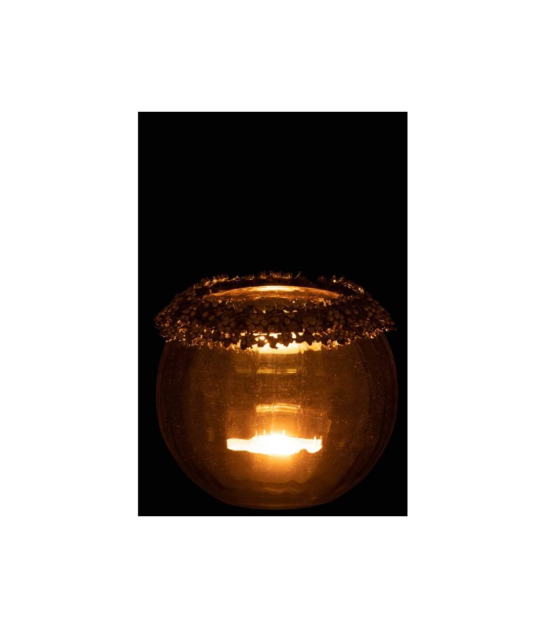 Paris Prix - Photophore En Verre Design vallee 14cm Bronze