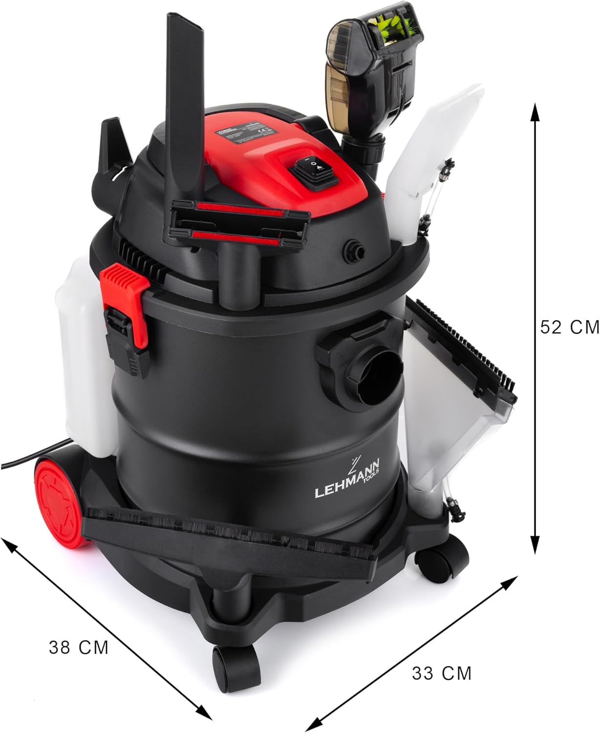 LEHMANN Waschsauger Ultrawash 4 in 1 | Staubsauger für Teppiche und Polstermöbel | Beutelloser Staubsauger mit 20-Liter-Behälter | inkl. umfangreichem Zubehör