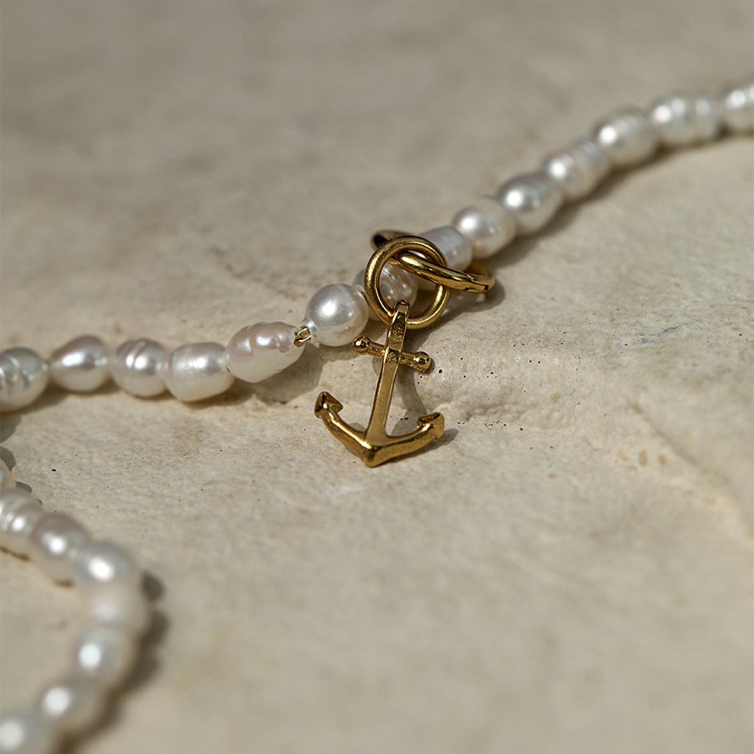 Paul Hewitt Charm-Armkette Pearl Marinium Ocean Steel Goldig