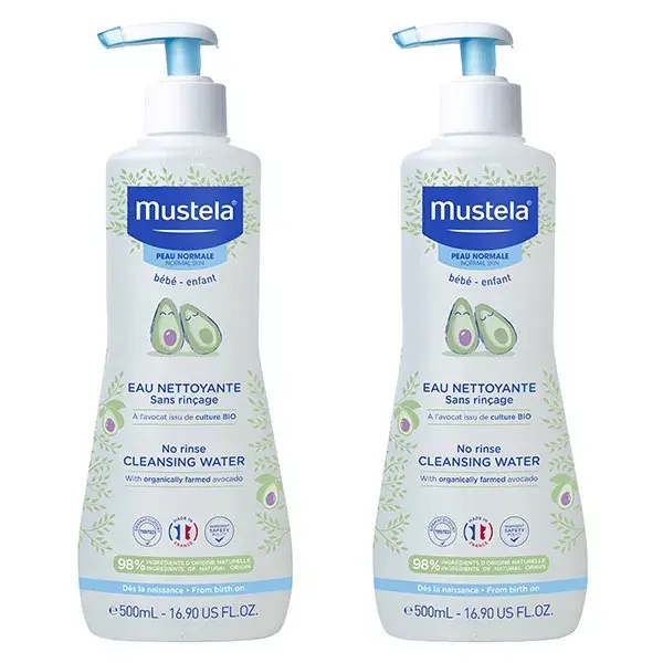 Mustela Sabonete Líquido para Banho e Toalete Sem Enxágue, Pacote com 2 x 500ml