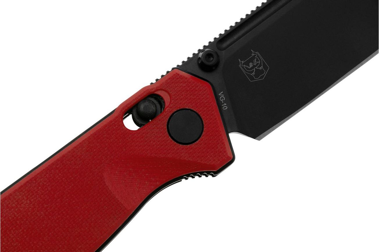 Real Steel Huginn 7652RB Black VG-10, Red G10, zakmes