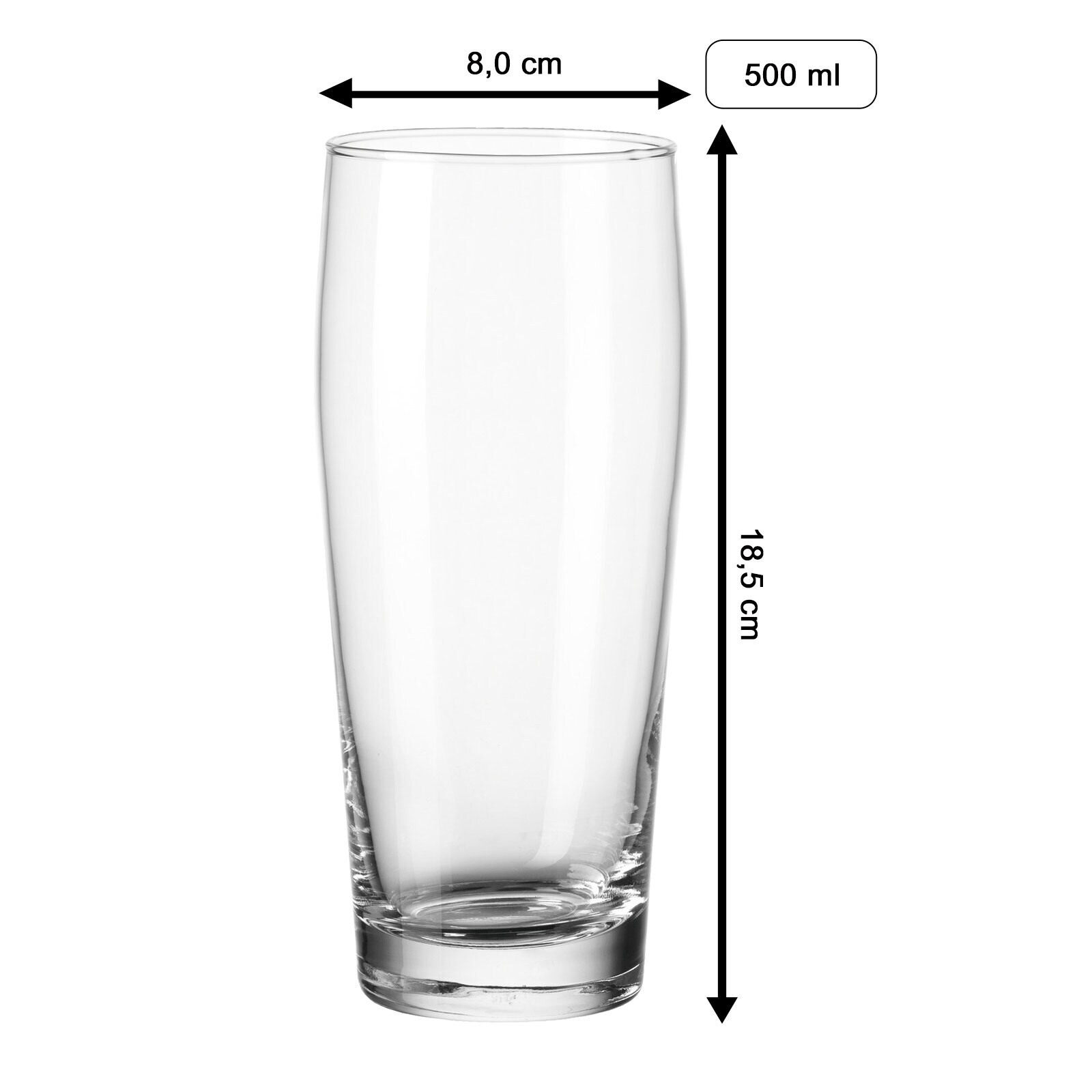 LUXENTU Willi Becher Bierglas mit Gravur 65. Jubiläum 0,5 l