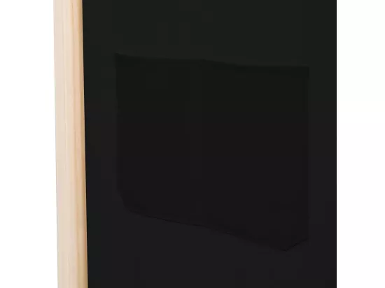 Cloison de séparation 5 panneaux Noir 200 x 170 x 4 cm Tissu