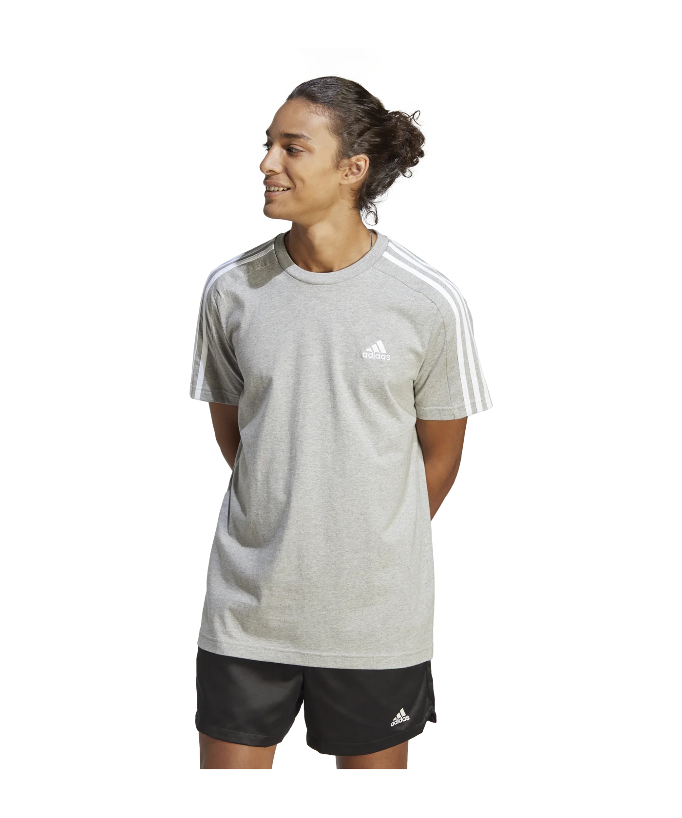 adidas 3S T-Shirt Grau Weiss