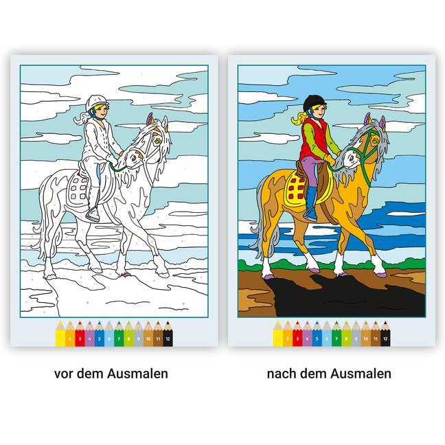 Ravensburger CreArt Malen nach Zahlen ab 7: Pferdeträume, Großes Malbuch, 48 Motive