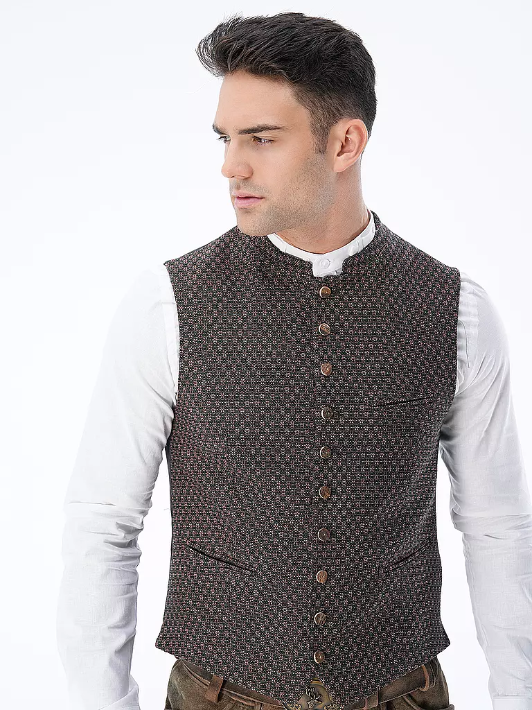 GOTTSEIDANK Trachten Gilet KONSTANTIN dunkelrot