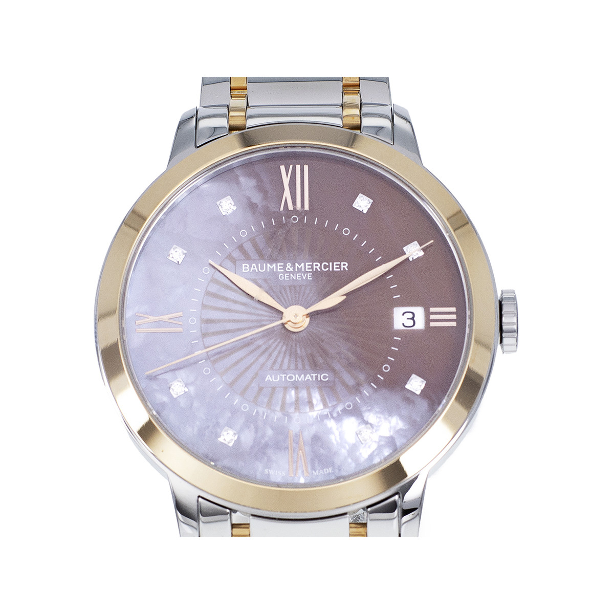 Montre d'occasion BAUME & MERCIER Classima femme automatique bracelet cuir noir
