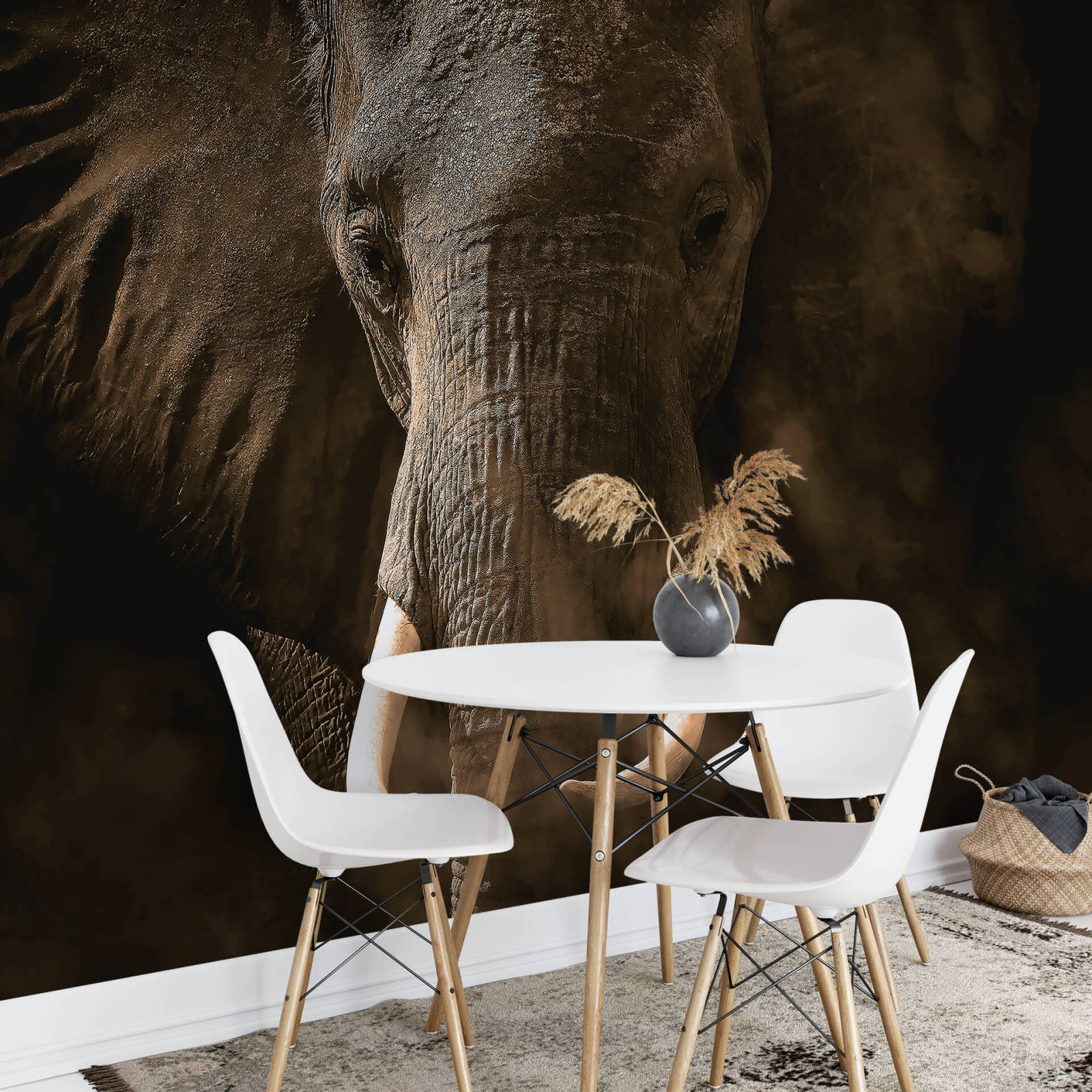 Fototapete DESIGNWALLS 2.0 - grau-braun - Elefant - 2,6 Meter