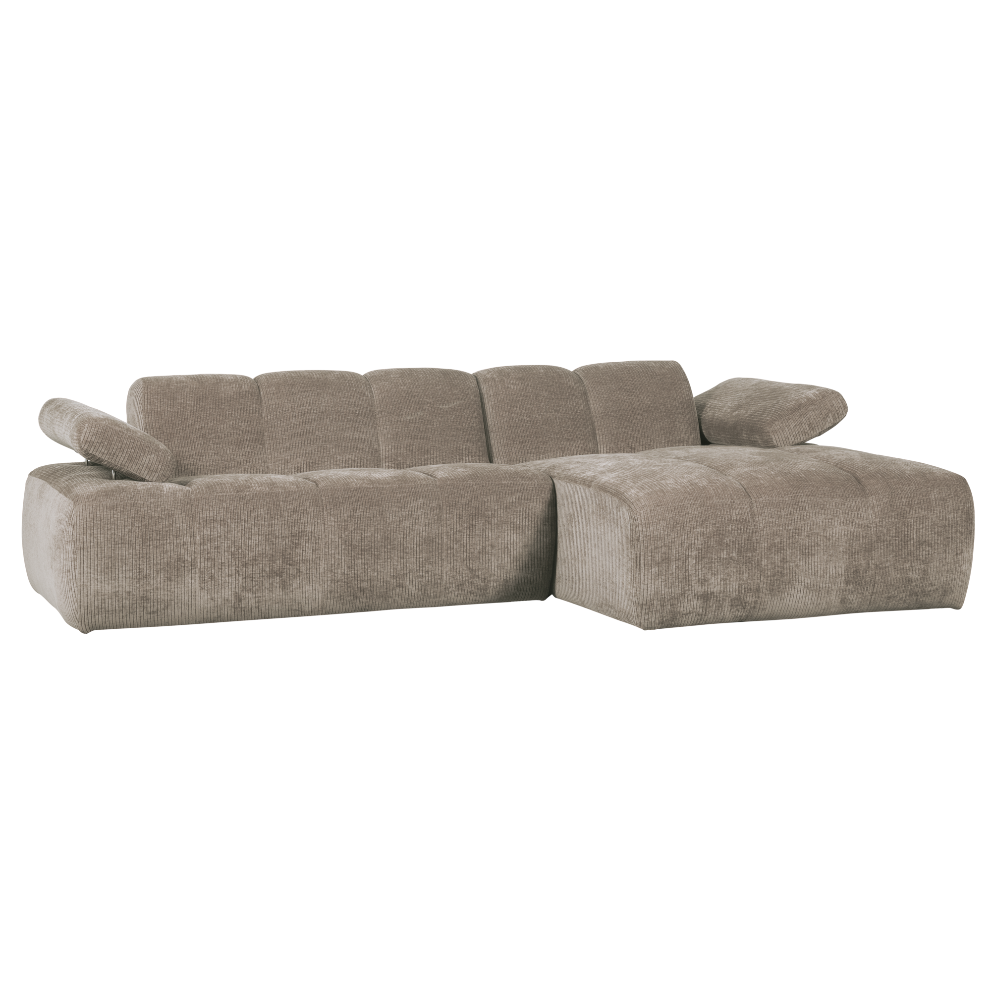 Chaise Longue Mojo Mojo Chaise Longue Rechts - Geweven Ribstof - Donkerzand