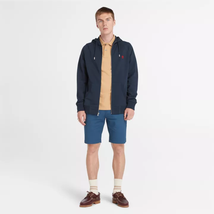Veste à capuche et envers bouclé Exeter pour homme en bleu marine