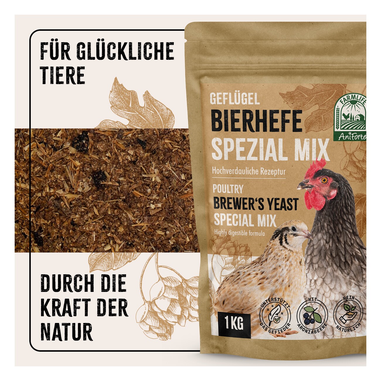 AniForte FarmLife Geflügel Bierhefe Spezial Mix 1kg