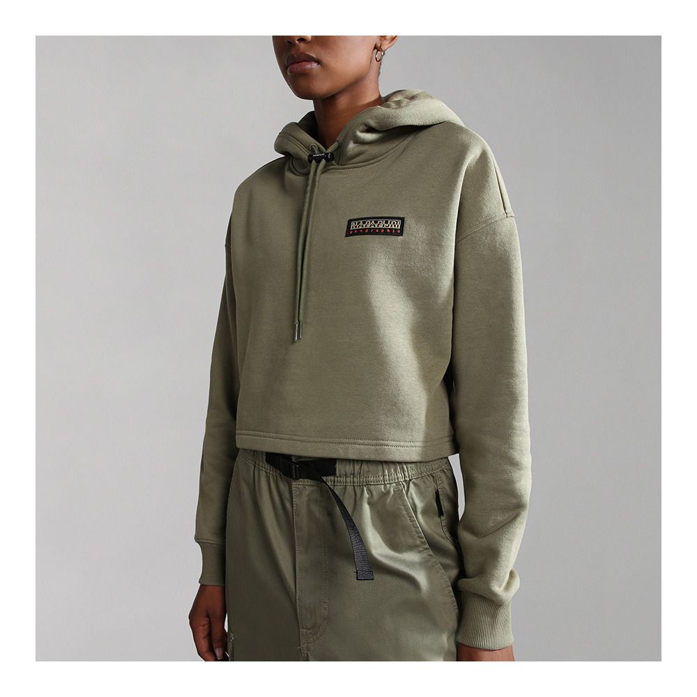 Napapijri B-HOCKEY H CROP - Sweat Femme green lichen