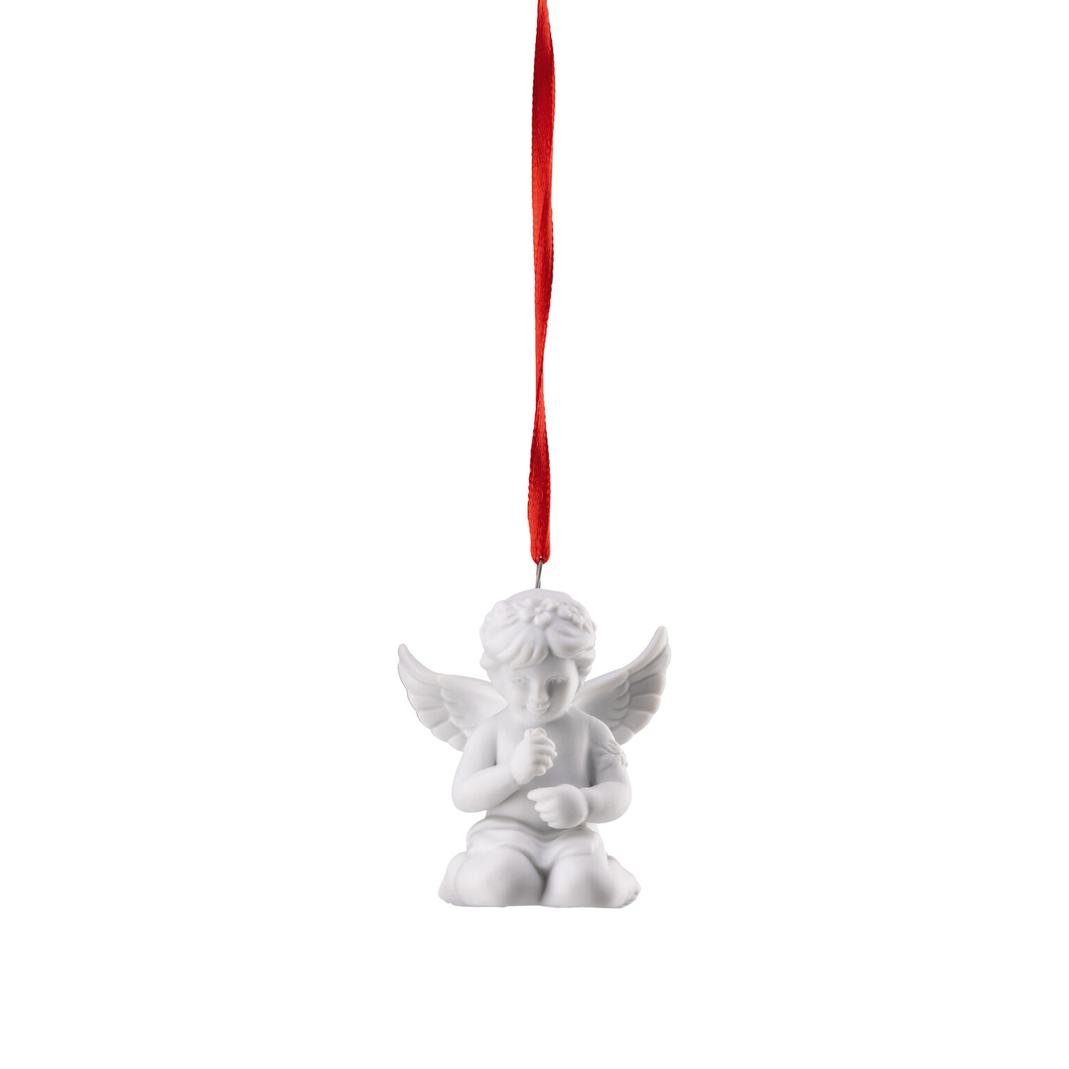 Angels Weiss matt Engel mit Blumenkranz