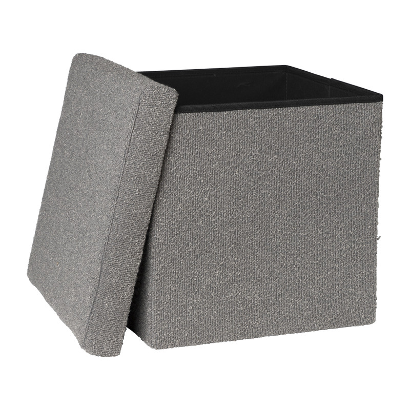 Opbergbox Teddy opvouwbaar - grijs - 38x38x38 cm