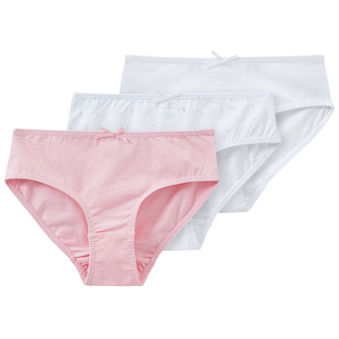Topolino 3 Mädchen Slips im Muster-Mix rosa / weiss