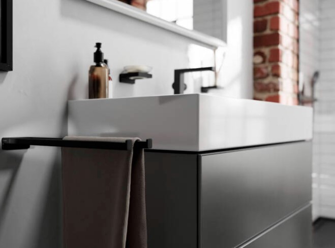 Hansgrohe AddStoris dubbele handdoekhouder zwart mat