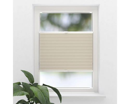 Soluna honingraat plisségordijn met zijspan, thermo beige, 40x130 cm