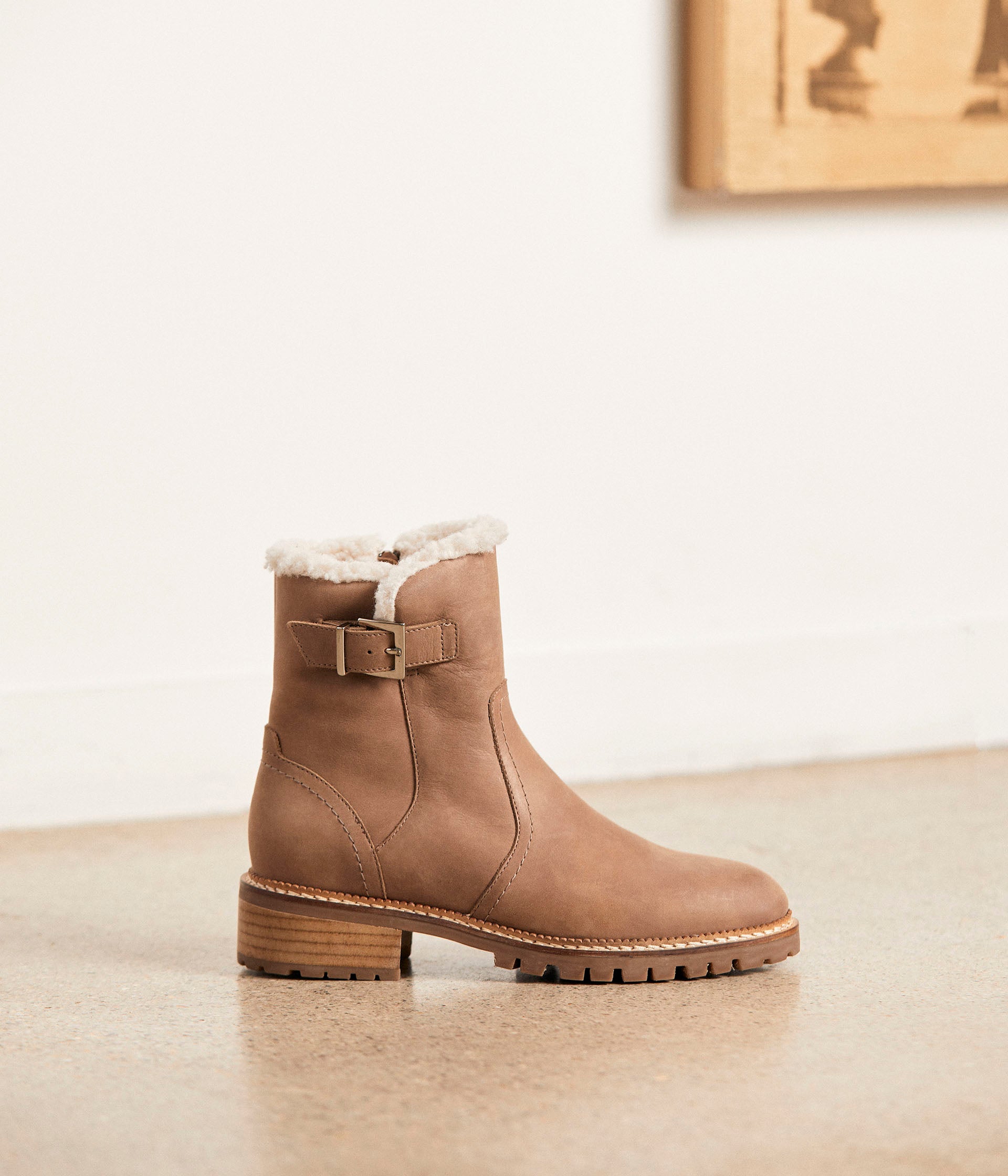Boots fourrées beige Olga