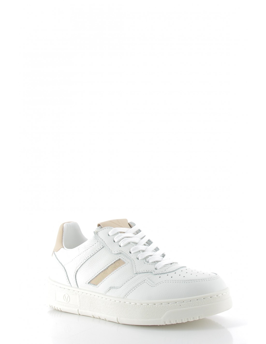 valentino Baskets de ville femme apollo cuir blanc/beige