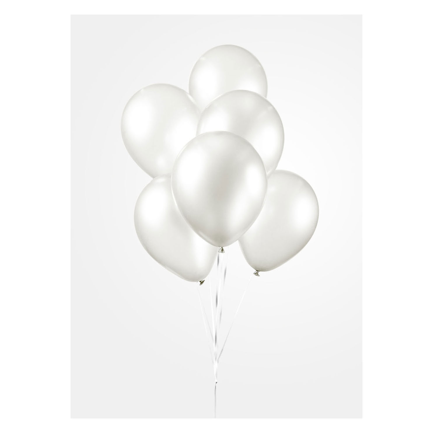 Ballonnen Pearl Wit 30cm, 10st.