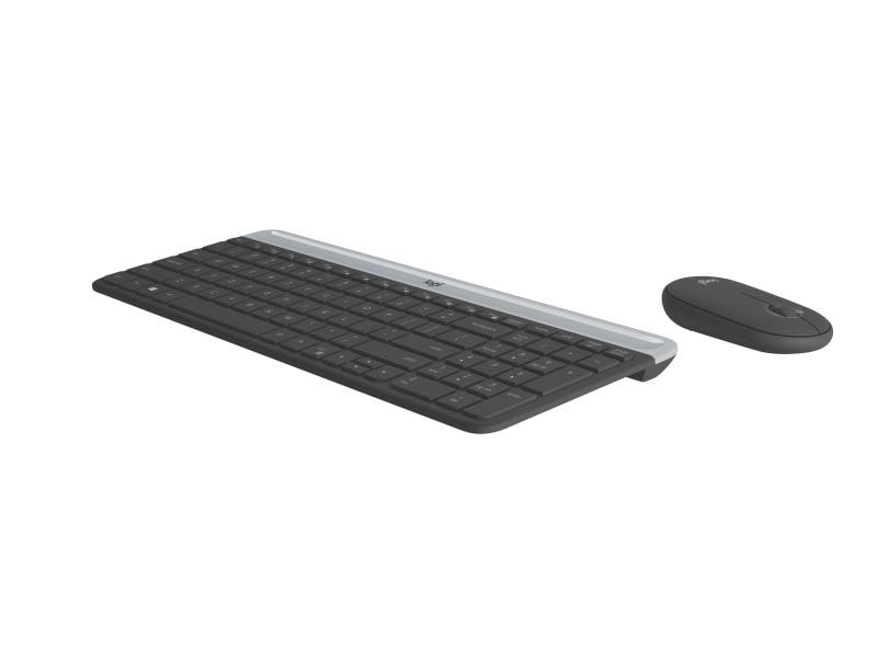 Logitech Tastatur-Maus-Set MK470 Graphite Kompaktes, kabelloses Tastatur-Maus-Set