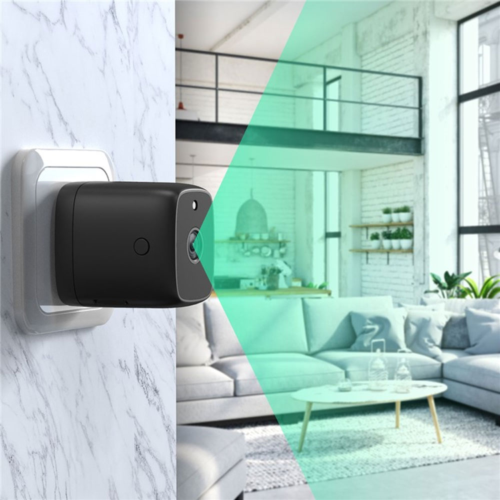 Netzteil mit integrierter Mini WiFi IP Kamera Full HD 1080p   Nachtsichtfunktion / Micro SD Kartenslot (iOS/Android) - Schwarz