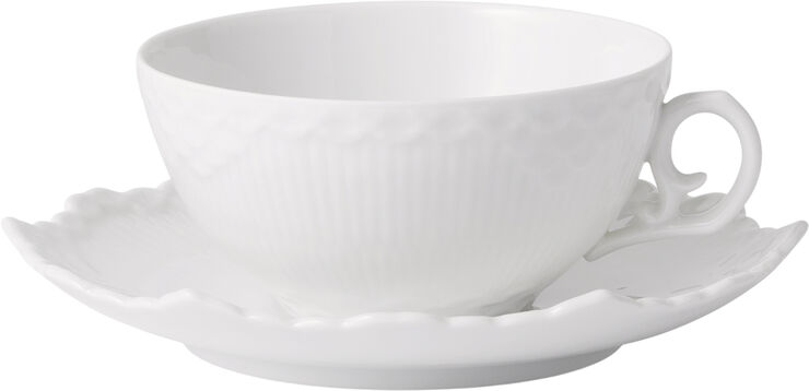 Royal Copenhagen Hvid Helblonde kop med underkop 22 cl Hvid