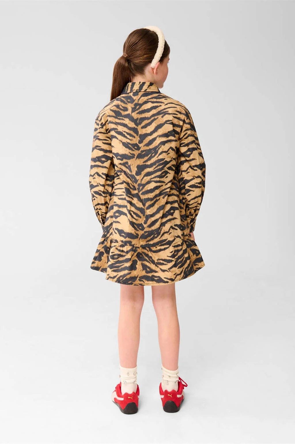 Shoeby midi jurk bruin