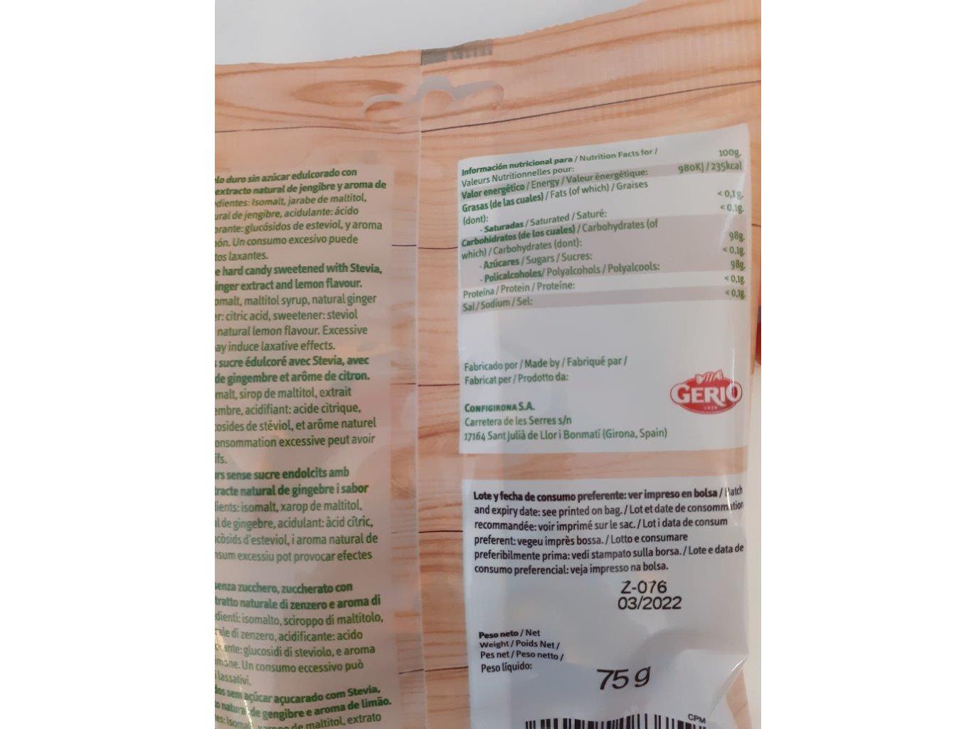 DROPS GERIOVIT SEM AÇÚCAR GENGIBRE E LIMÃO 75G