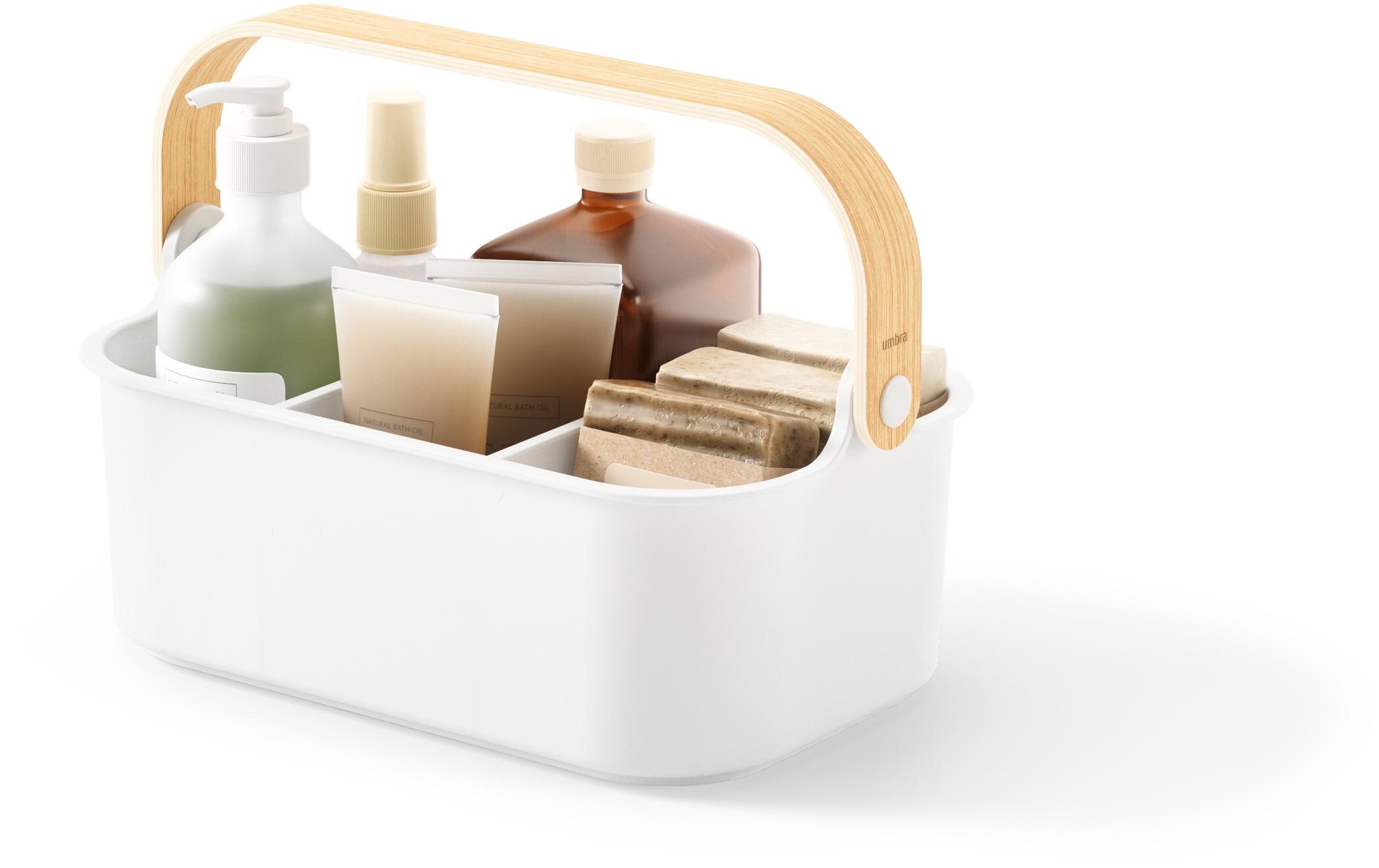 Aufbewahrungsbox Bellwood 28 x 13 cm, Nature/WeissStapelbarer Organizer mit entnehmbaren Trennwänden