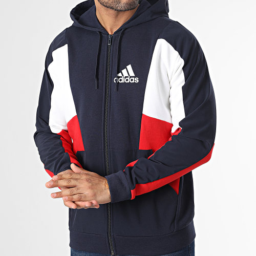 Veste Zippée Tricolore HY5935 Bleu Marine