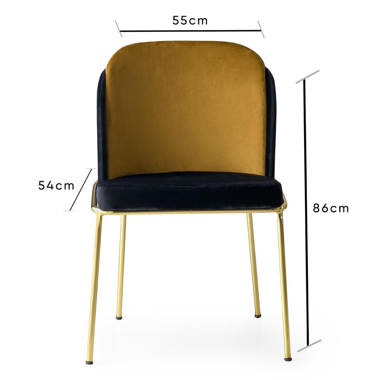 Homitis 2 Chaises Dore noir/doré - 54x86x55 cm