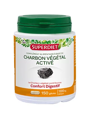 CHARBON VÉGÉTAL ACTIVÉ – Ballonnements et Confort digestif – 150 Gélules