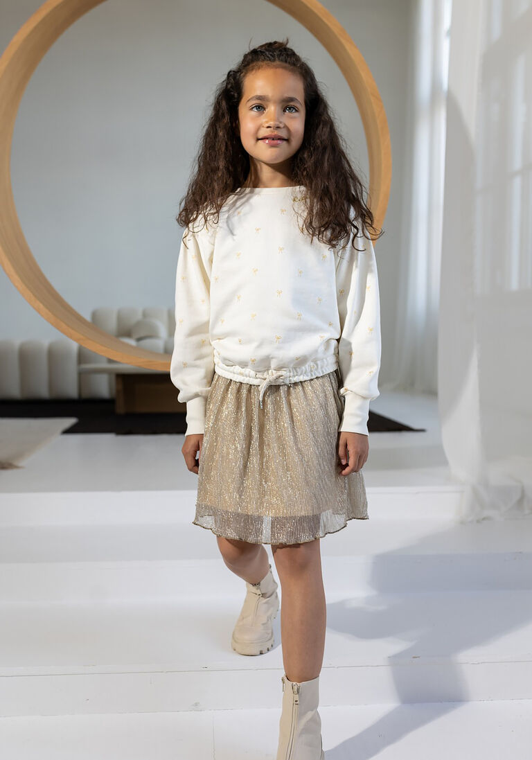LIKE FLO zand like flo pliss&eacute; rok metallic plisse skirt