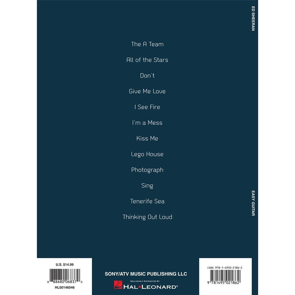 Hal Leonard Ed Sheeran for Easy Guitar songboek voor gitaar