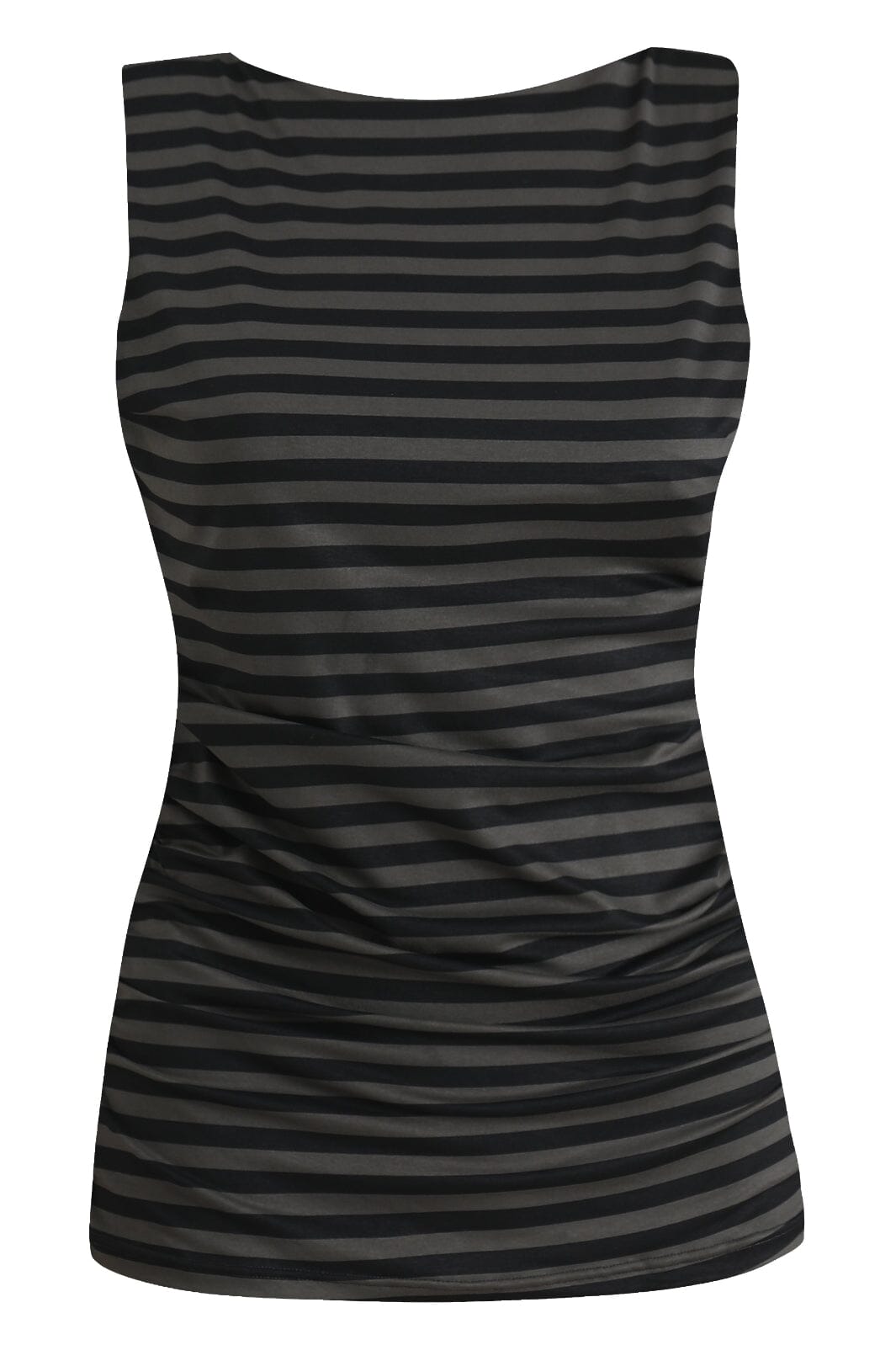 Liberte Alma-Turn-Top dark grey black stripe