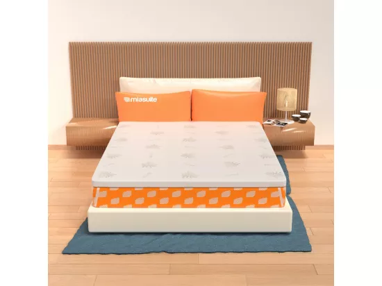 Surmatelas en Waterfoam 180x200 haut de 3 cm, déhoussable, tissu AloeVera | Topper H3