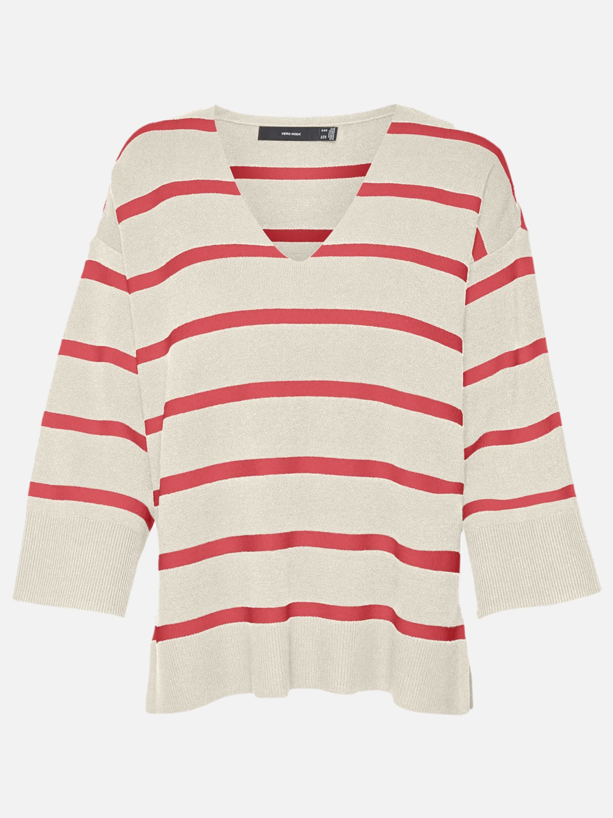 Vero ModaVMSABA 3/4 V-NCK STRI Strickpullover