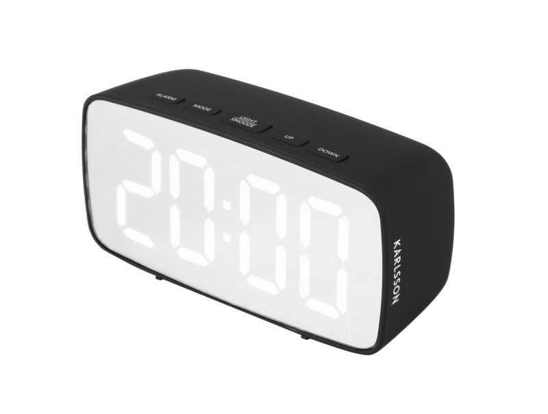 Alarm Clock Mirror LED Oval KA5876BK Black
