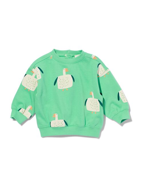 sweat oiseaux pour bébé vert clair