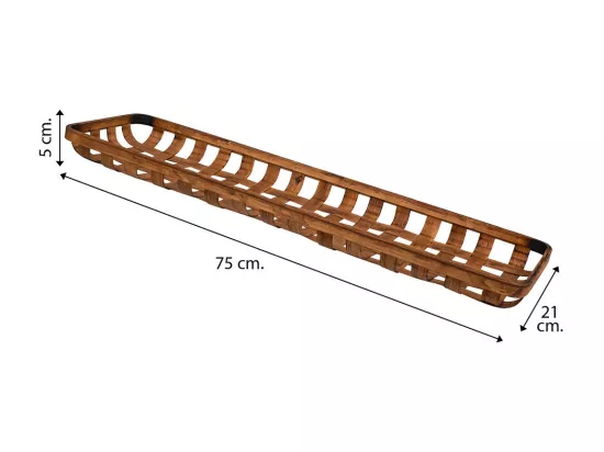 Plateau en bambou marron 75x21x5h