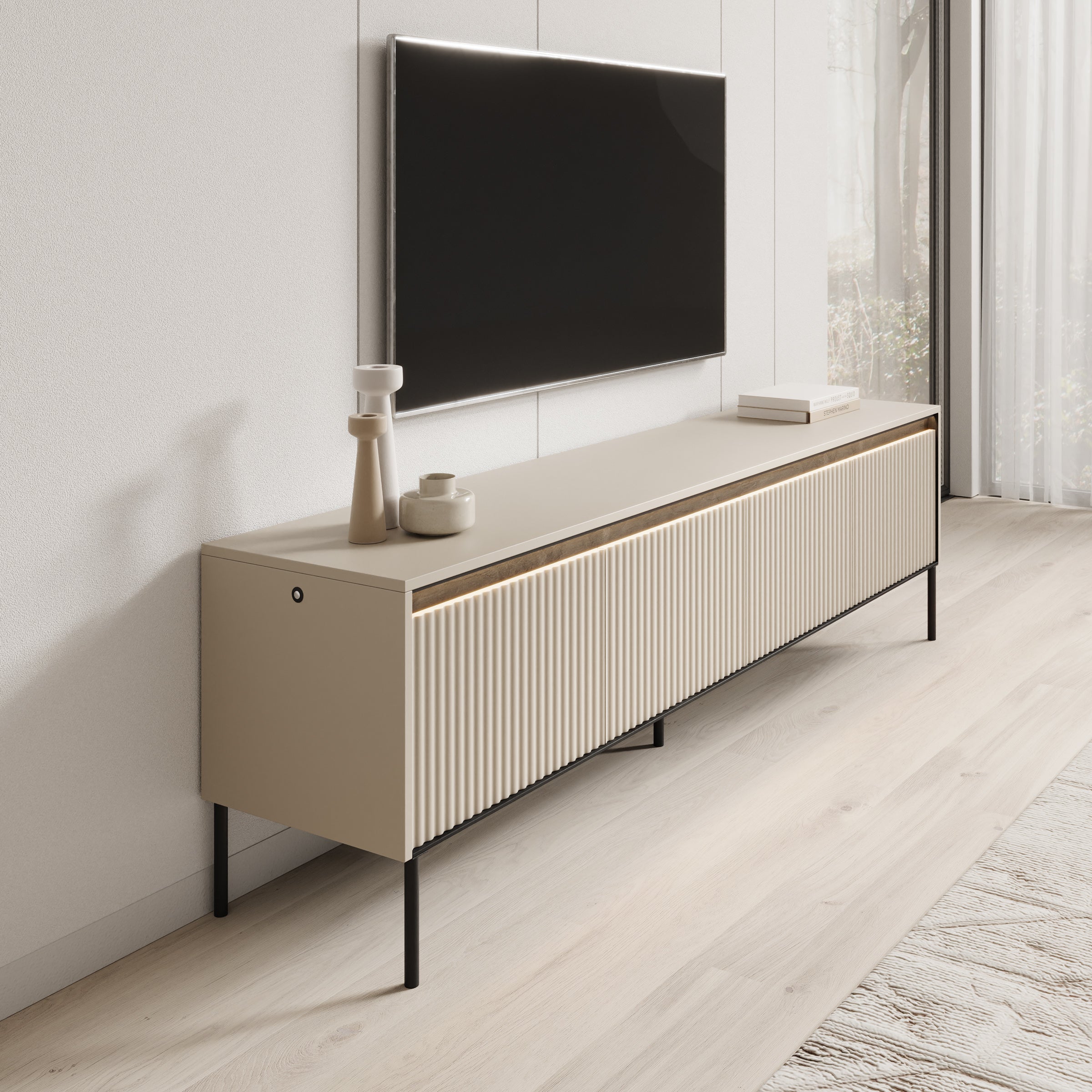 Timoteo - TV-Meubel - Beige - 193x40x56 cm