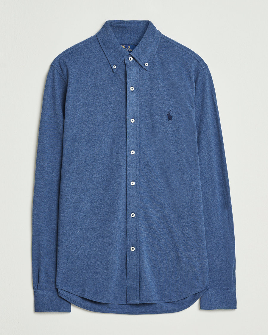 Polo Ralph Lauren Featherweight Mesh Shirt Derby Blue Heather
