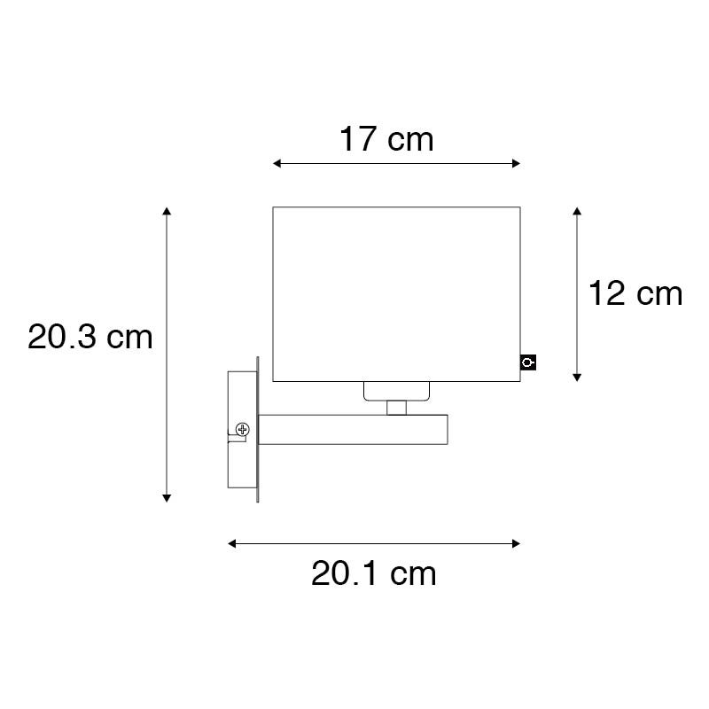 Moderne wandlamp, zwart met gouden accenten - VT 1