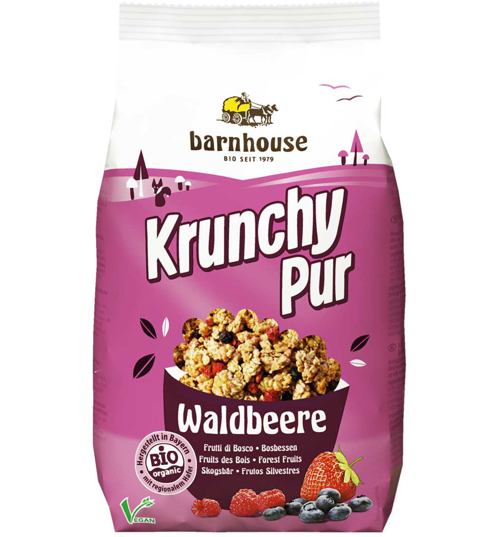 Barnhouse Krunchy Pur Bosbes Bio (375 gr)