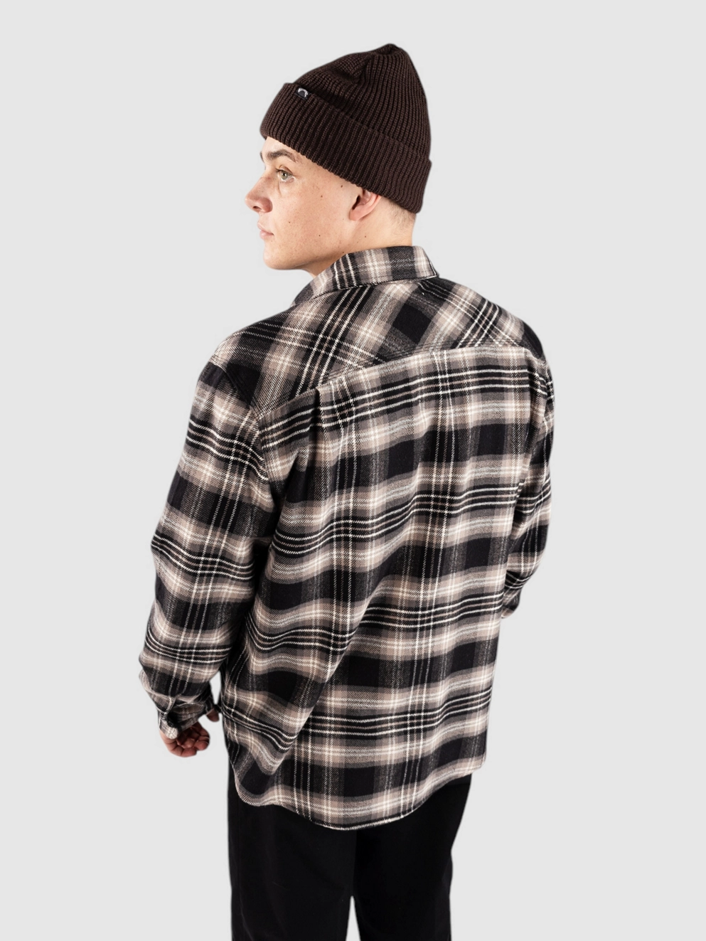 Brixton Bowery Flannel Shirt black/charcoal/beige