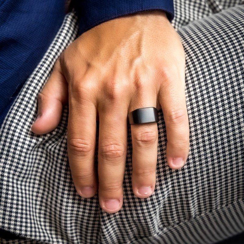 Bague Chevalière Homme Acier Noir