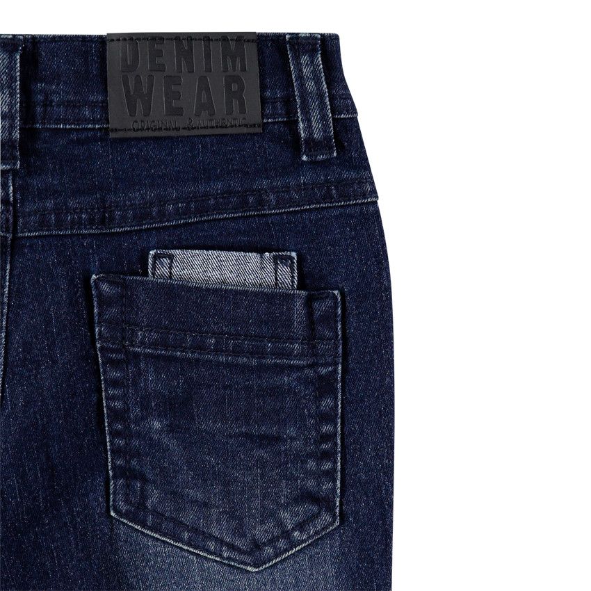 Jean slim effet used - Bleu marine