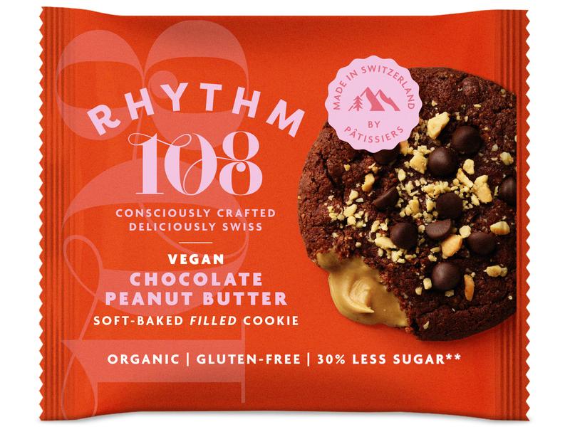 Rhythm 108 Guetzli Chocolate Peanut Butter 50 g Schokoladencookie gefüllt mit cremiger Erdnussbutter